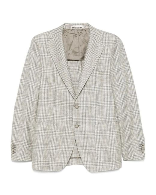 Tagliatore Gray Long-Sleeved Suit Jacket for men