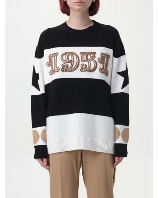 Max Mara Black Dirce Star Patterned Crewneck Jumper