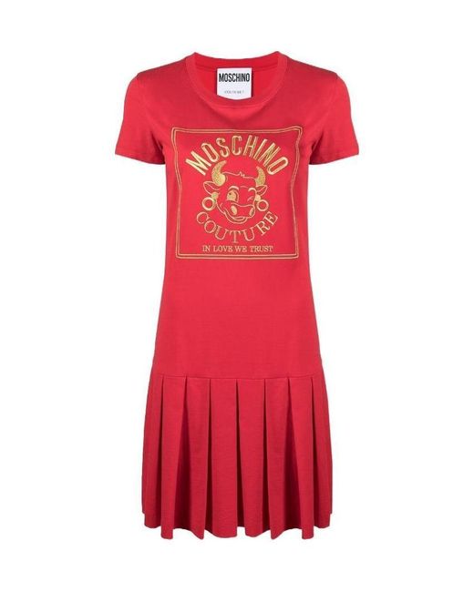 Moschino Logo-Embroidered T-Shirt Dress