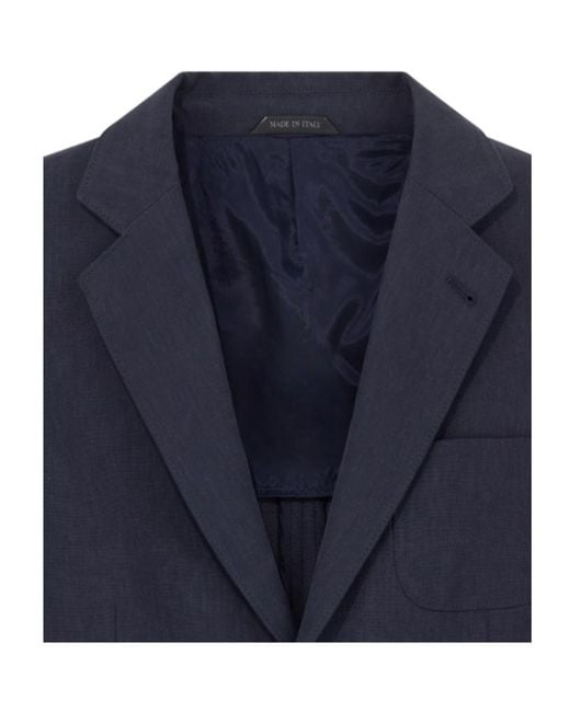 Giorgio Armani Blue Single-Breasted Long-Sleeved Jacket for men