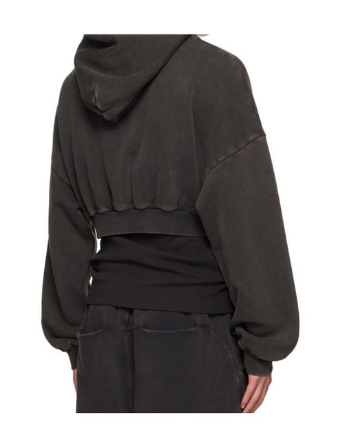 Entire studios Black Cropped Hoodies for men