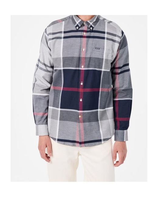 Barbour Blue Long Sleeve Patterned Shirt for men