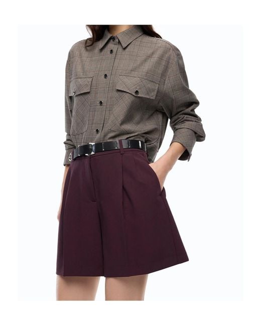 Pinko Gray Oncidium Check Cropped Jacket