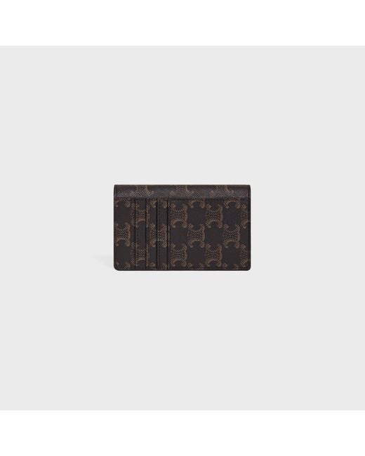 Céline Black Long Card Holder With Flap Triomphe