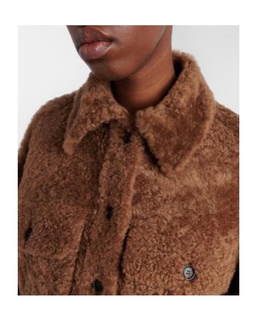Brunello Cucinelli Brown Caramel Shearling-Style Cropped Jacket