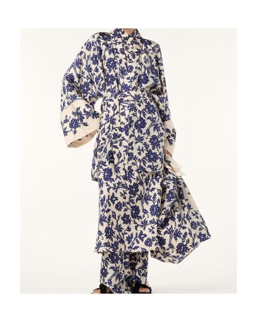 Loro Piana Blue Printed Midi Skirt