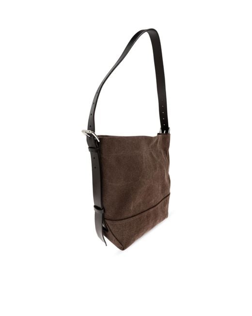 Lemaire Brown Small Belted Tote Bag for men
