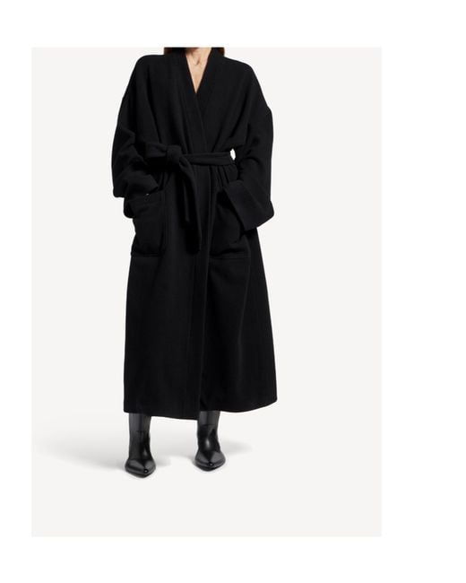 Balenciaga Black Bathrobe Coat