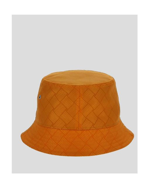 Bottega Veneta Orange Intrecciato-Jacquard Bucket Hat