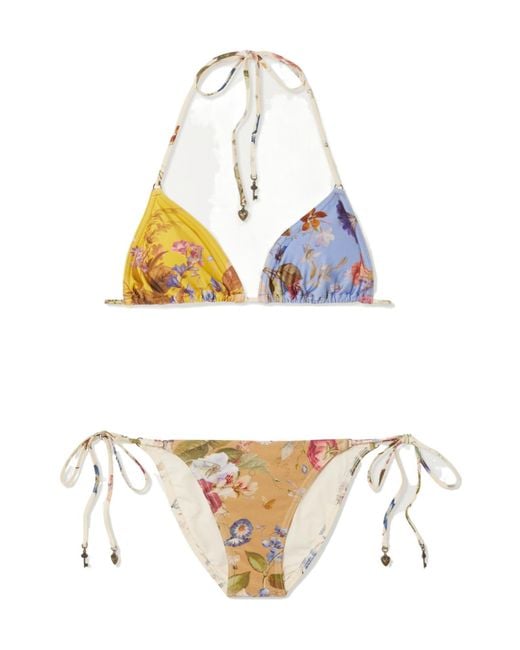 Zimmermann White Patience Spliced Tri Bikini