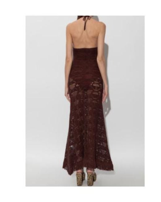 Etro Purple Crochet Effect Long Dress