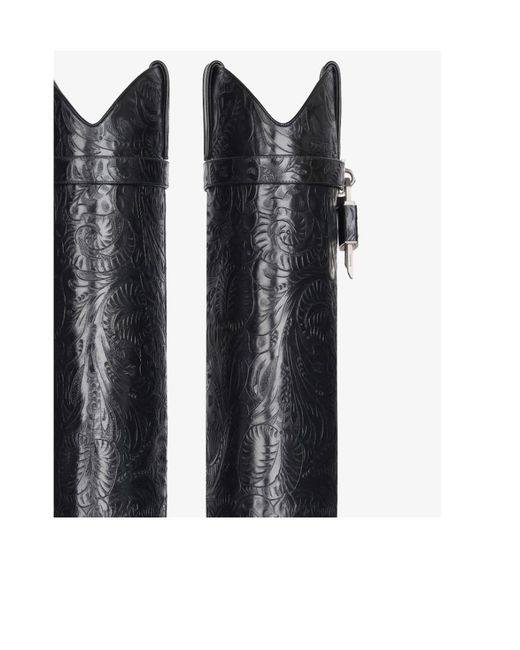 Givenchy Black Shark Lock Western Boots
