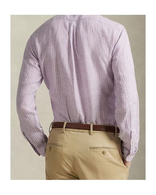 Polo Ralph Lauren Purple Striped Long Sleeved Shirt for men