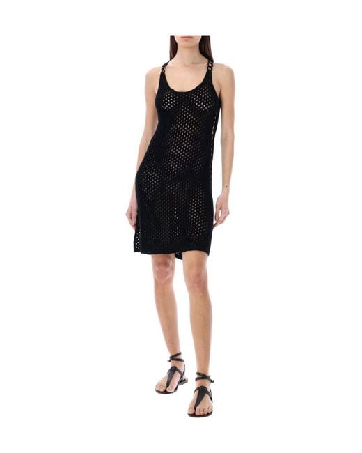 Chloé Black Chloé Crochet Sleeveless Mini Dress