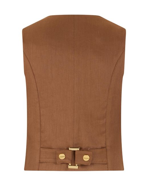 Elisabetta Franchi Brown V-Neck Vest