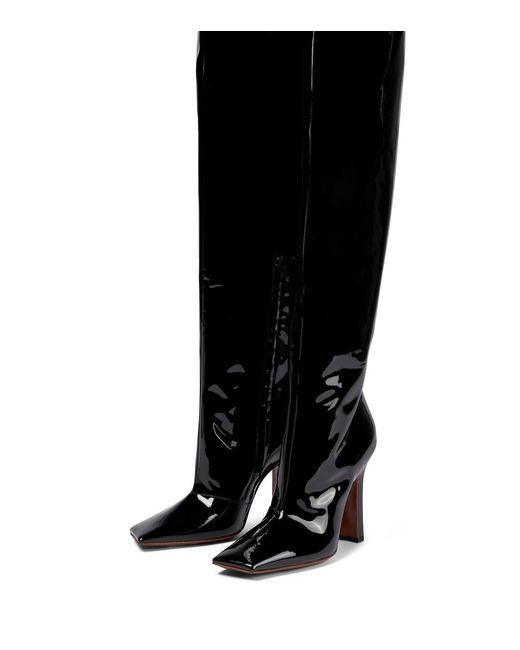 Vetements Black Boomerang Over-The-Knee Boots
