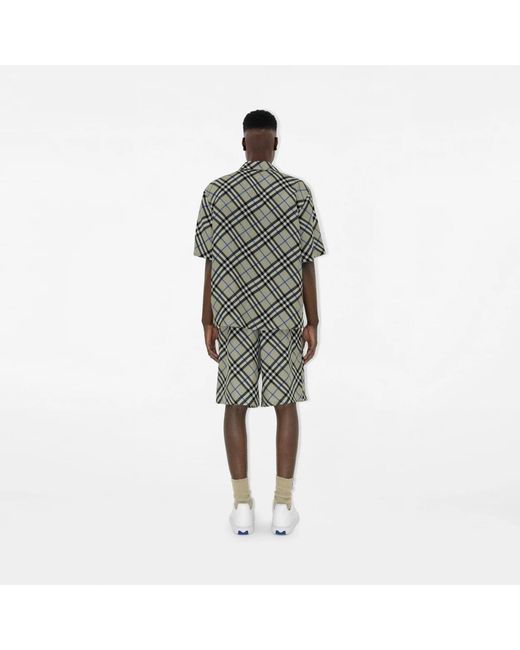Burberry Gray Nova Check Silk Shirt for men