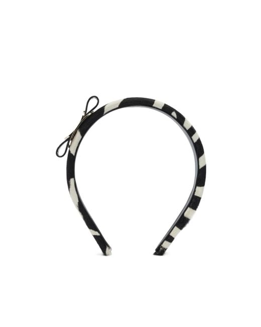 Ferragamo Metallic Vara Bow Zebra-Print Headband