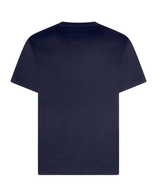Zegna Blue Short-Sleeved Crewneck T-Shirt for men