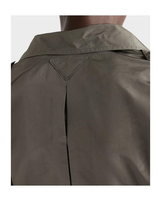 Prada Gray Robe Mi-Longue En Taffetas