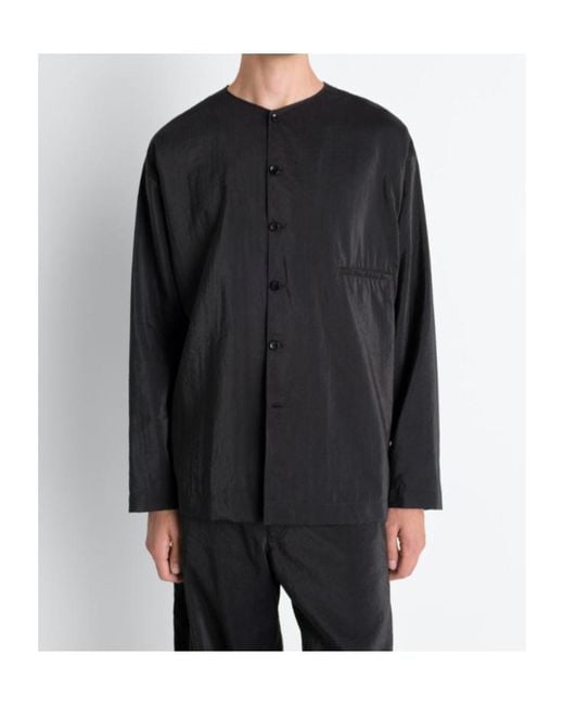 Lemaire Black Button-Up Long-Sleeved Shirt for men