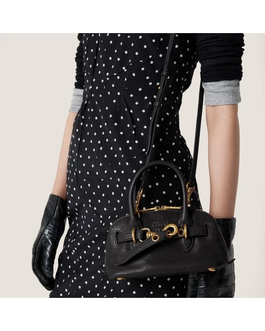Miu Miu Black Aventure Mini Nappa Leather Bag
