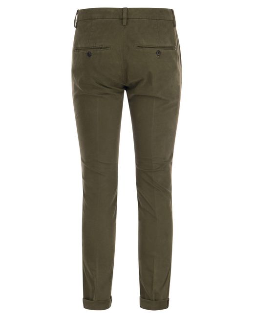 Dondup Green Belt-Lined Casual Pants for men