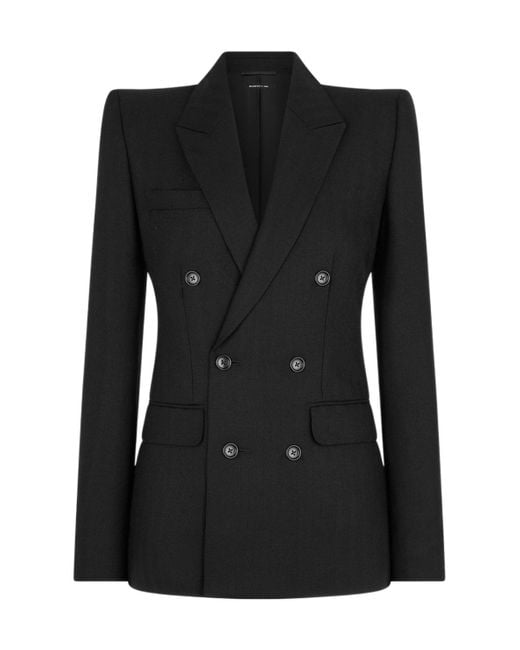 Tom Ford Black Sharp Herringbone Double Breasted Jacket