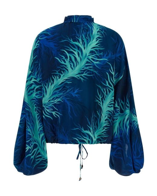 F.R.S For Restless Sleepers Blue F.R. For Restless Sleepers Coral Print Drawstring Shirt