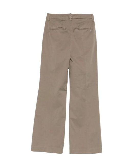 Dondup Gray Belt-Loops Straight-Leg Trousers