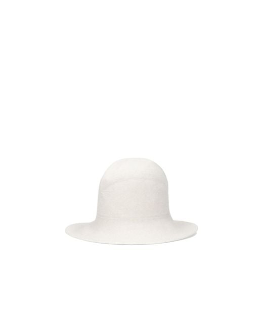 Borsalino White Ribbed-Knit Hat for men