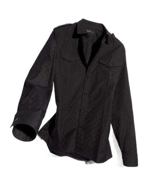 Gucci Black Collared Long-Sleeve Shirt for men