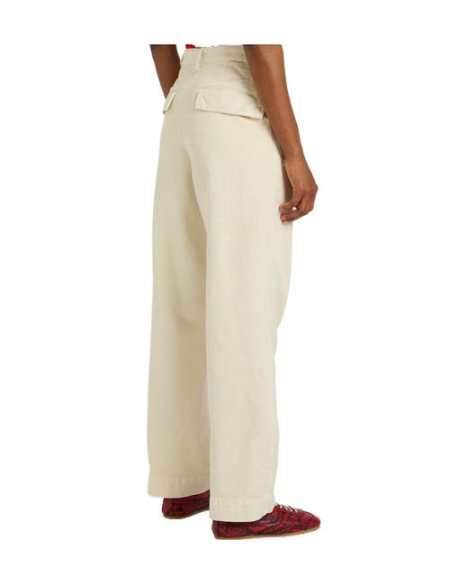 Dries Van Noten Natural Cotton Trousers