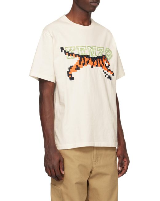 KENZO White Pixels' Oversized T-Shirt for men