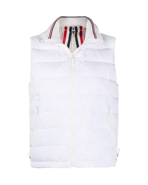 Thom Browne White Rear Stripe Padded Gilet