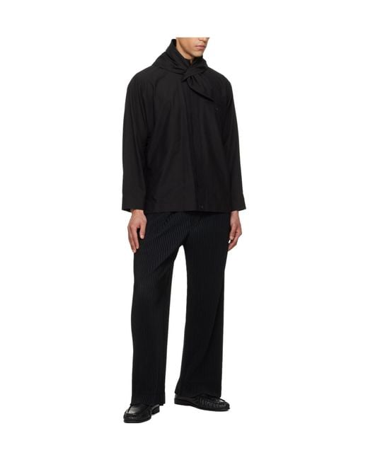 Homme Plissé Issey Miyake Black Chest-Pocket Shirt for men