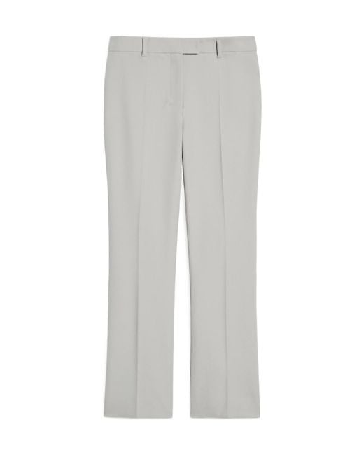 Max Mara Gray Slim-Fit Stretch Cotton And Viscose Trousers