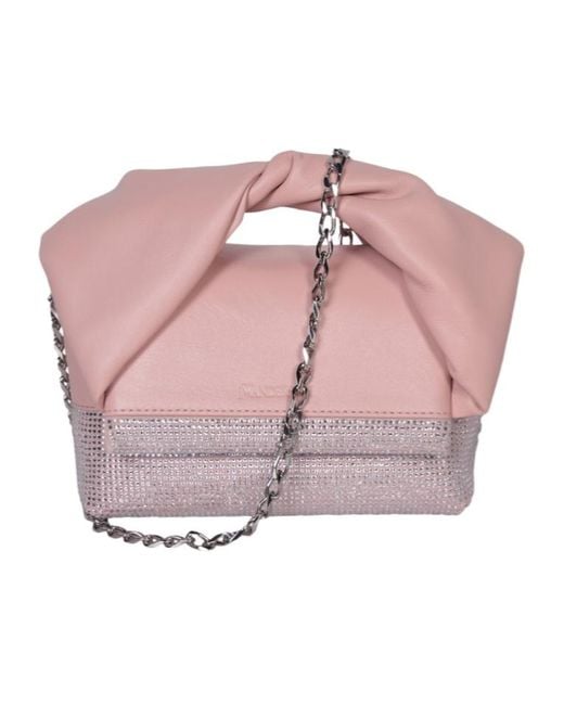 J.W. Anderson Pink Jw Anderson Crystal Embellishment Small Twister Tote Bag