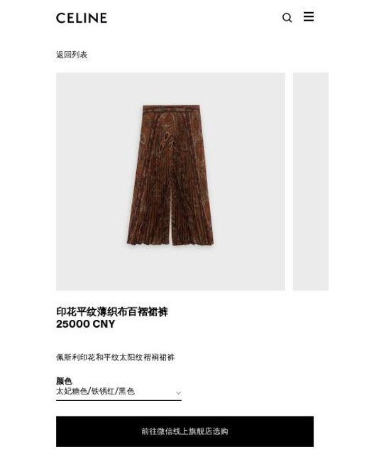 Céline Brown Pleated Casual Pants
