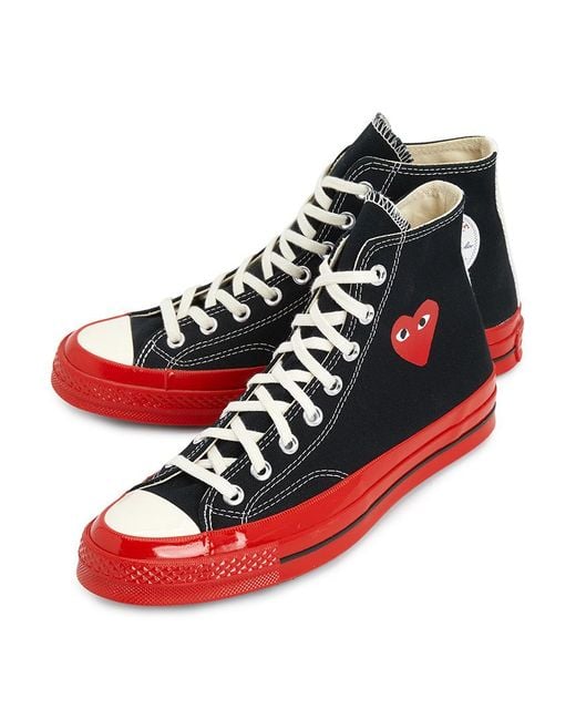 Comme des Garçons Red Round Toe Sneakers for men
