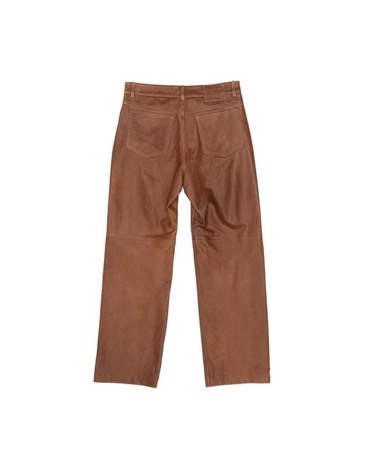Max Mara Brown 'S Violino Leather Trousers