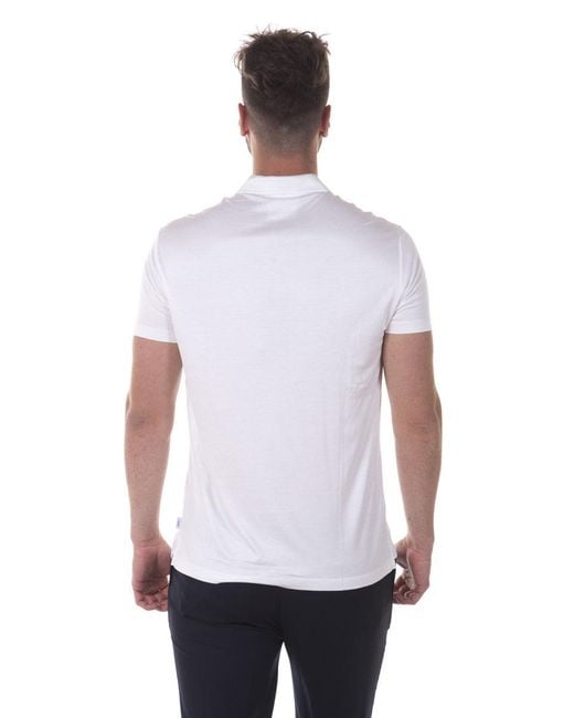 Armani Jeans White Logo Slim Polo Shirt for men