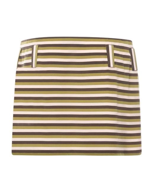 Miu Miu Metallic Belt Loop Skirt