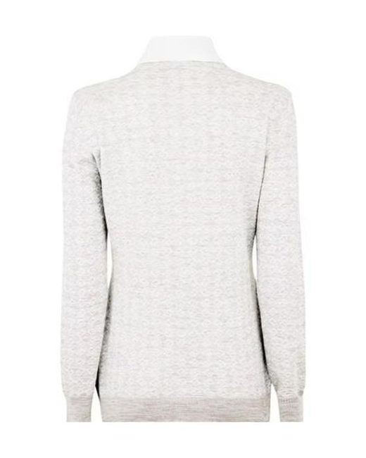 Givenchy White Polo Collar Sweater