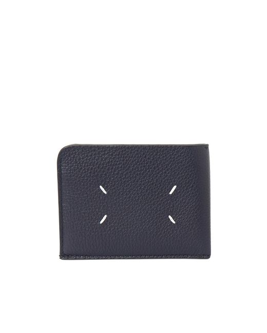 Maison Margiela Blue Four-Needle Stitch Wallet for men