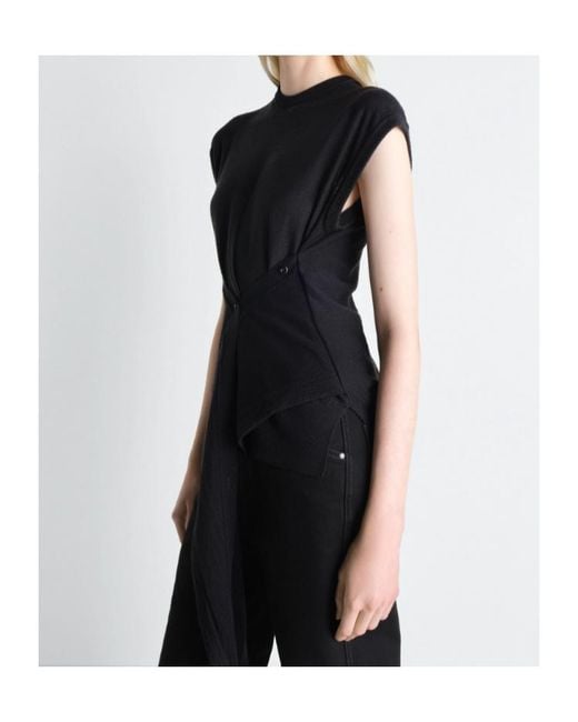 Lemaire Black Sleeveless Buttoned Knitted Top