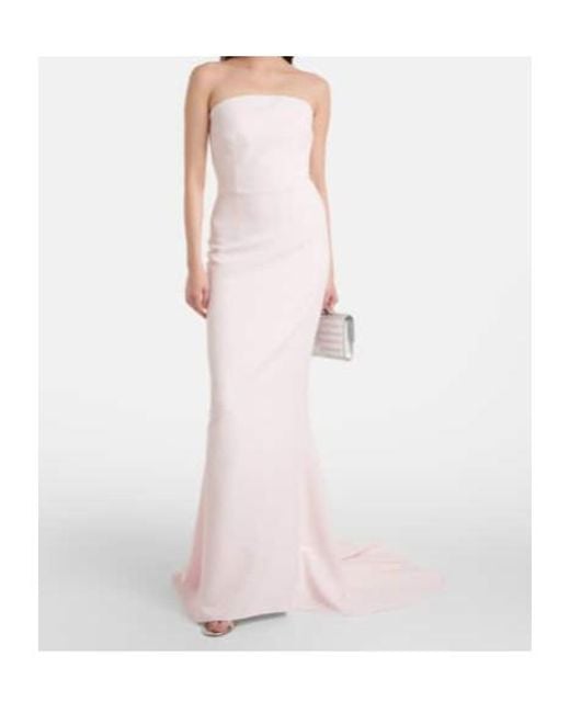 Safiyaa Pink Sofie Embellished Crêpe Bustier Gown