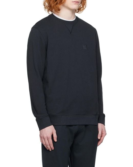 Boss Blue Crew-Neck Sweatshirt for men