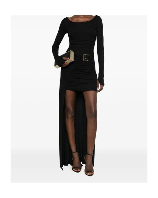 Elisabetta Franchi Black Crêpe Jersey Carpet Dress