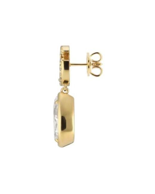 Gucci Metallic Gg Marmont Crystal Drop Earrings